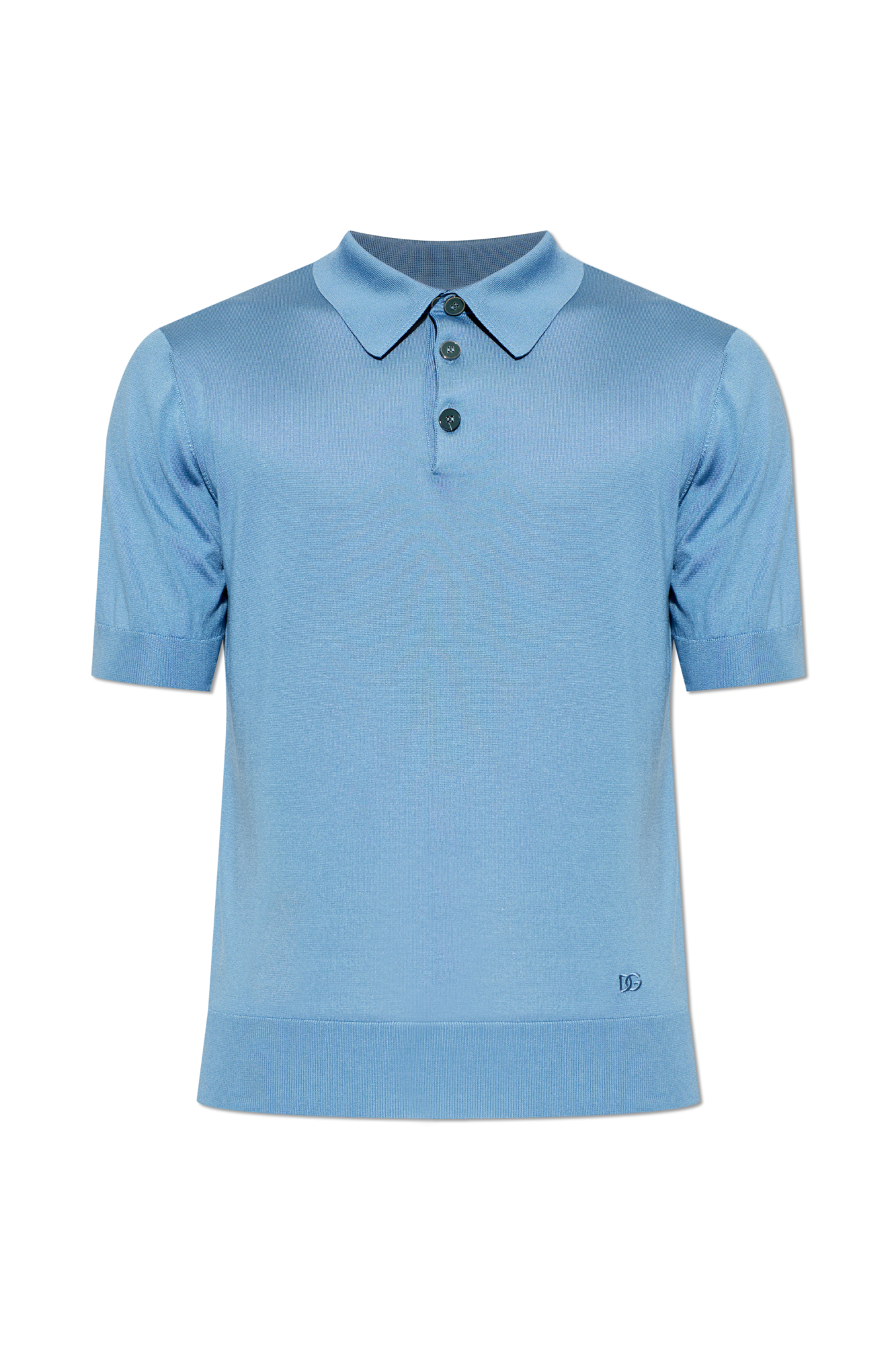 Dolce & Gabbana Silk polo with embroidered logo | Men's | Vitkac